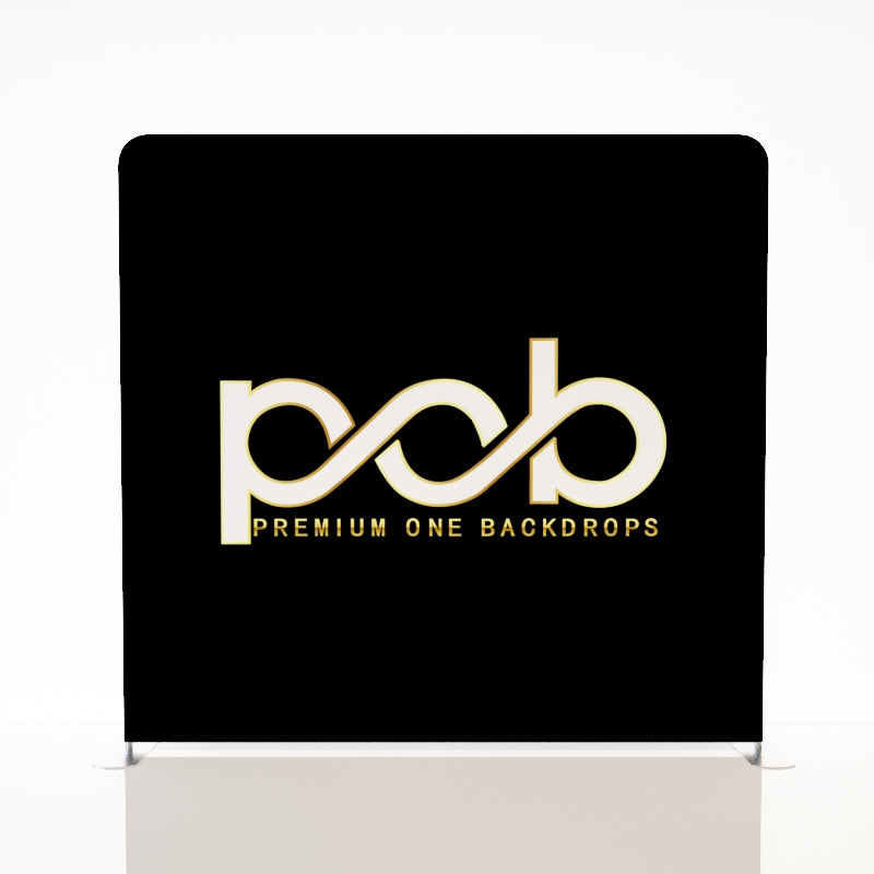 Custom Logo Fabric Backdrop Stand | Center Logo Display | POB