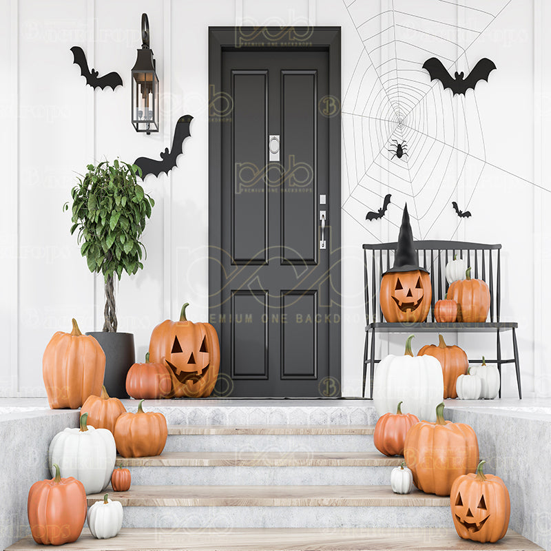 premium one pillowcover backdrops-Suburban Halloween