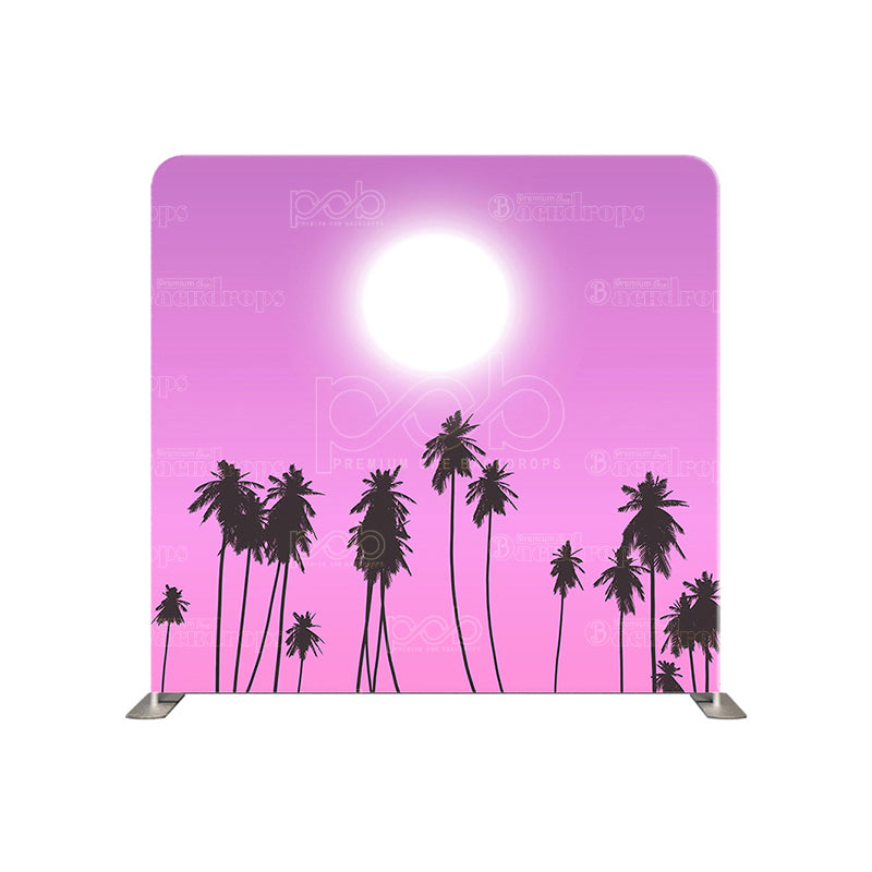 premium one pillowcover backdrops-Sunset Palm Trees