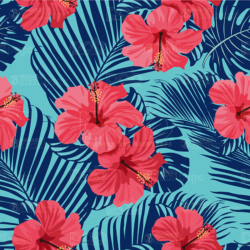 premium one pillowcover backdrops-Tropic Flowers