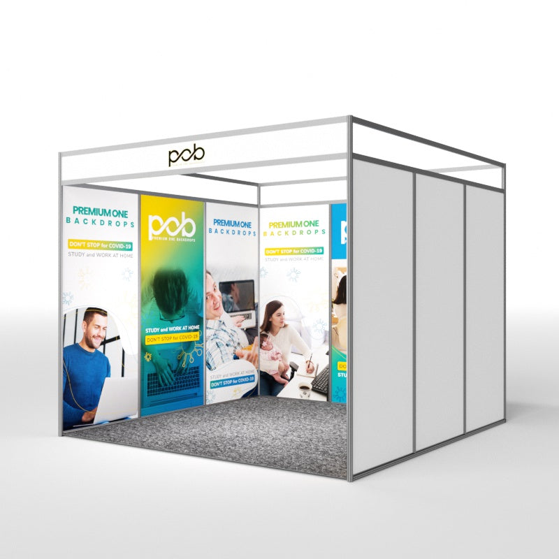 U Shaped Shell Scheme Exhibition Graphics for 10ft Wide x 10ft Depth Booth