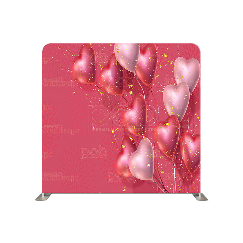 premium one pillow cover backdrops-Valentine Hearts sparkles