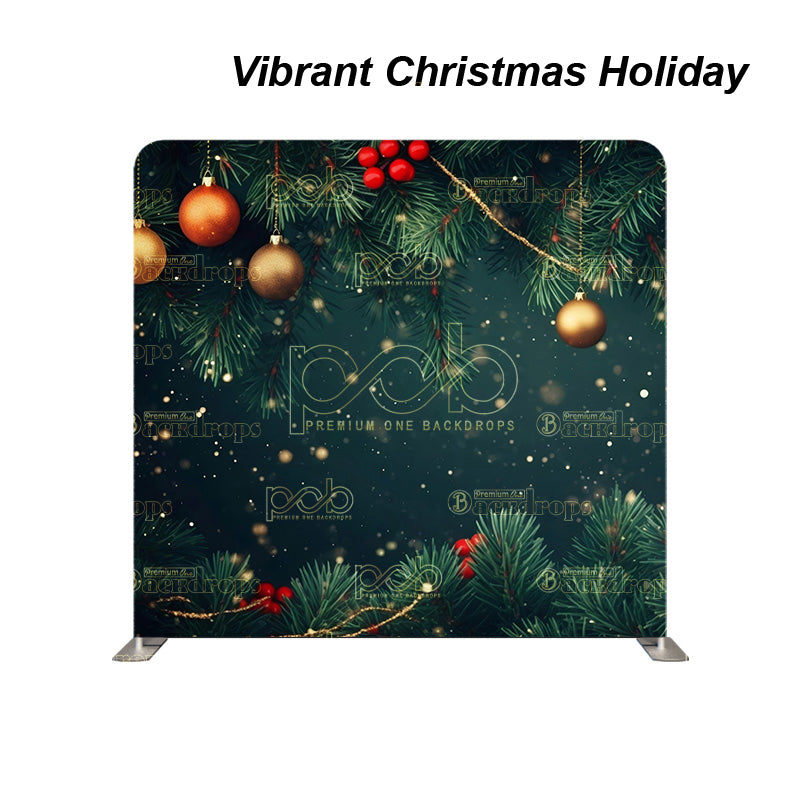 premium one pillowcover backdrops-Vibrant Christmas Holiday