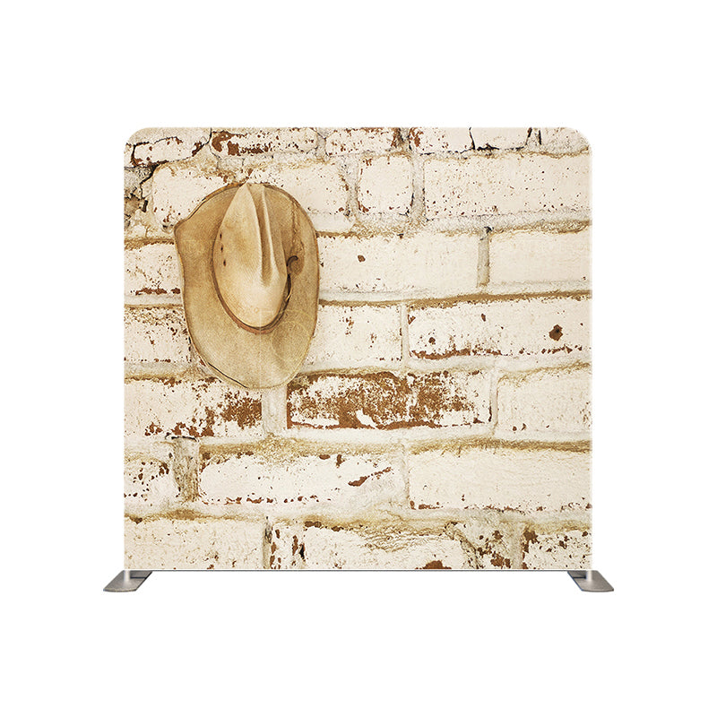 premium one pillow cover backdrops-The hat on the white wall