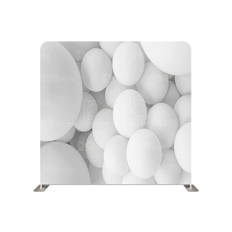 premium one pillow cover backdrops-White 3D Balloons