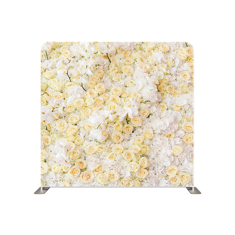 premium one pillow cover backdrops-White And Peach Roses