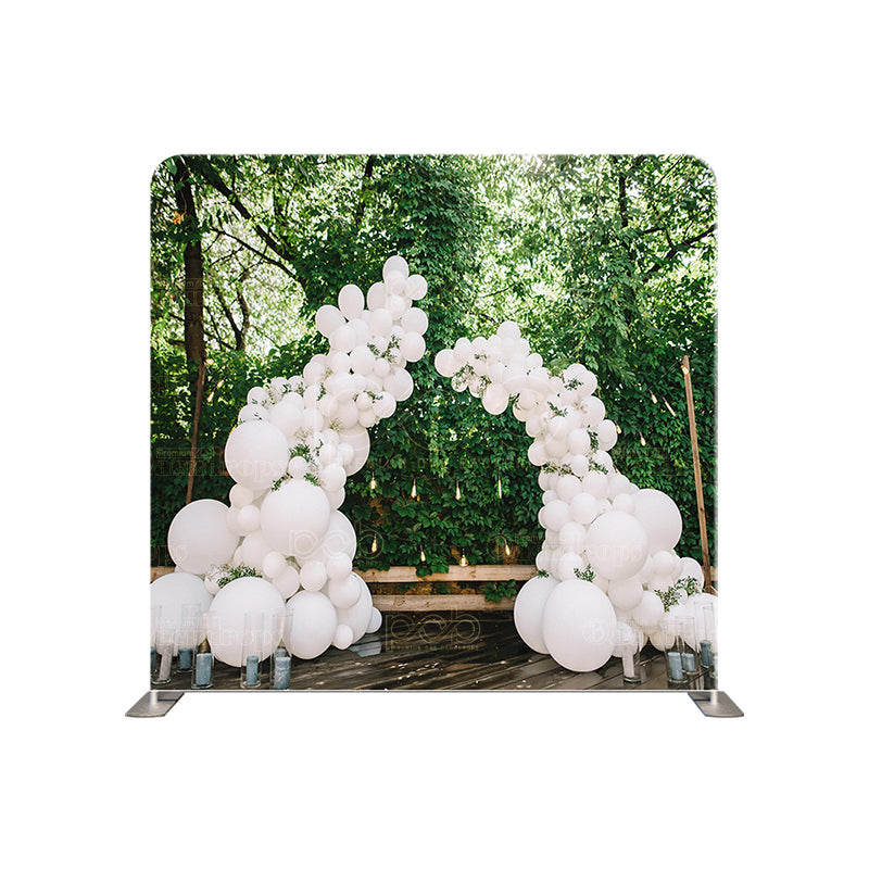 premium one pillow cover backdrops-White Balloon Arch