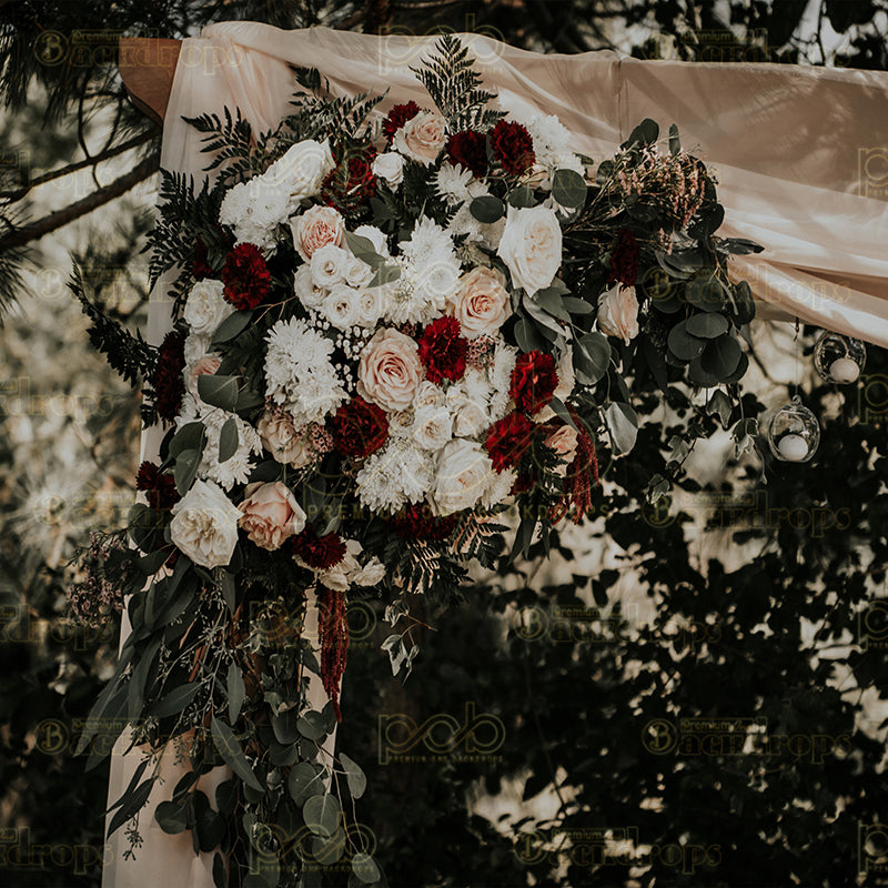 premium one pillowcover backdrops-White Flower Aesthetic