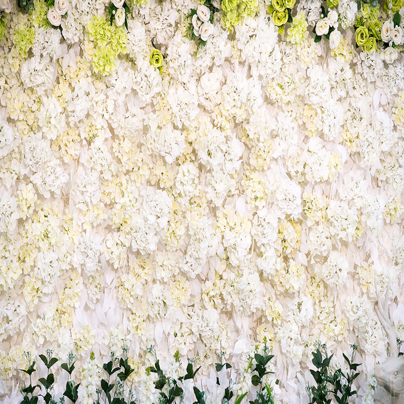 premium one pillowcover backdrops-White Flower Wall