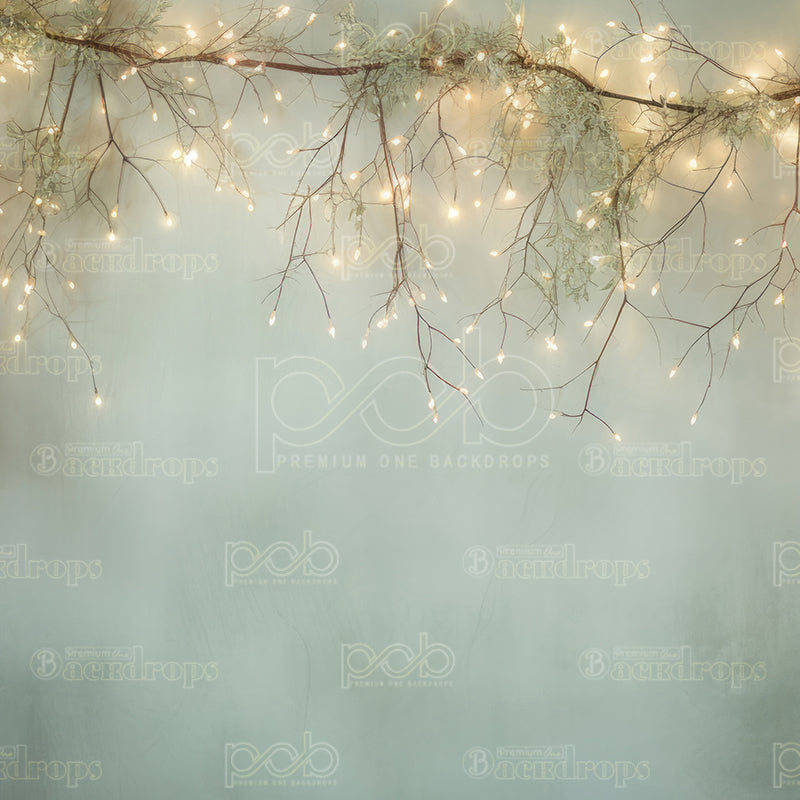 premium one pillowcover backdrops-Winter Christmas and branch lights-1