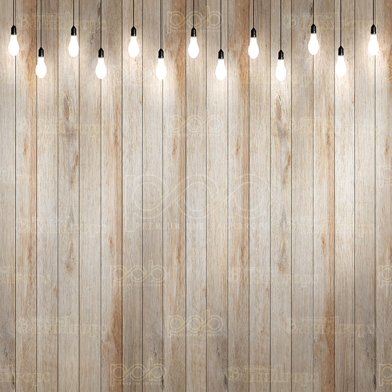 premium one pillowcover backdrops-Wood with Light Bulb