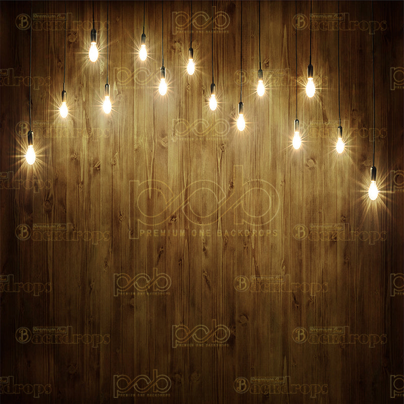 premium one pillowcover backdrops-Wood with String Lights