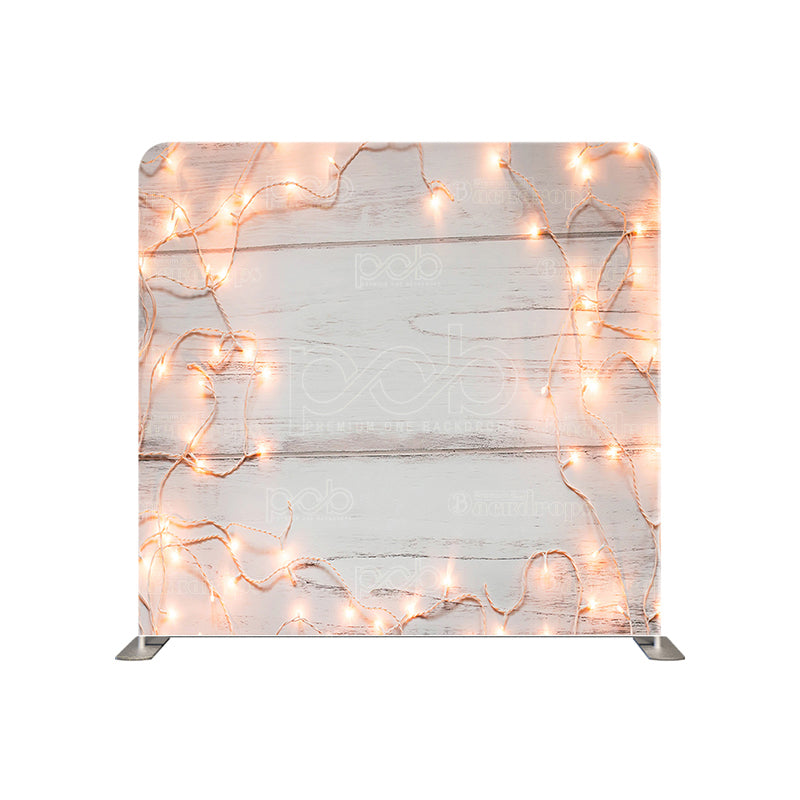 premium one pillow cover backdrops-Wooden Christmas Lights