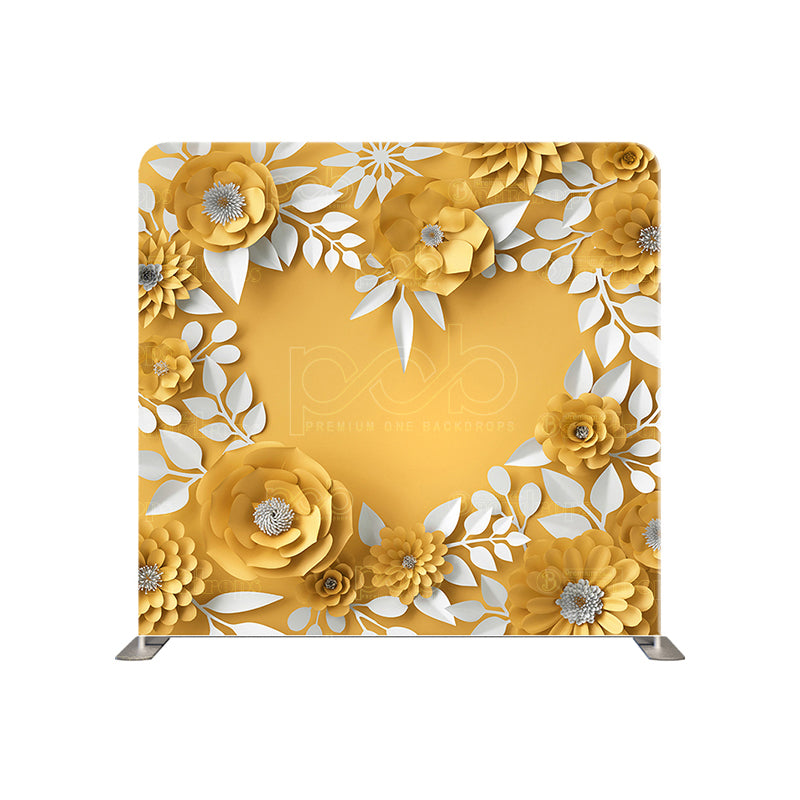 premium one pillow cover backdrops-Yellow Paper Heart