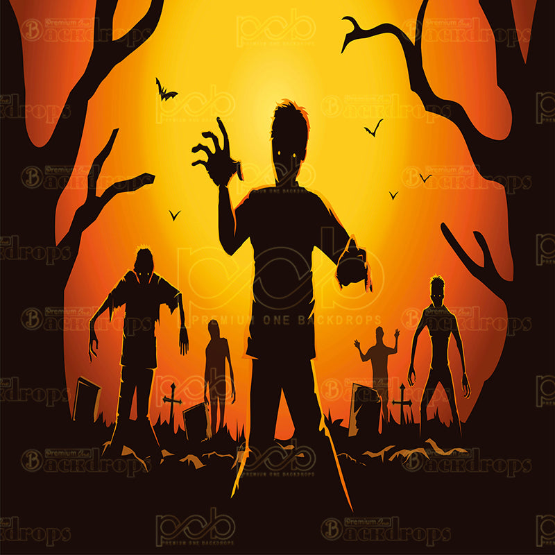 premium one pillowcover backdrops-Zombie Walk