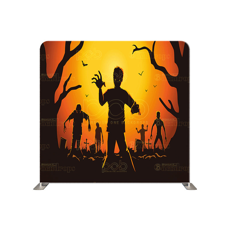 premium one pillow cover backdrops-Halloween Zombie Walk