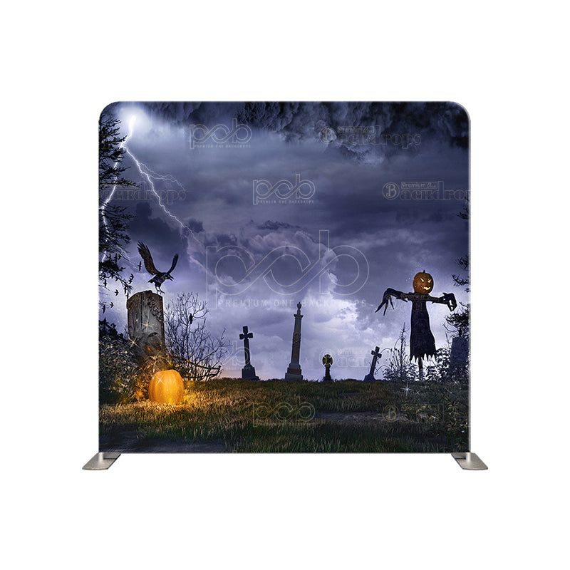 premium one pillowcover backdrops-haunting the cemetary