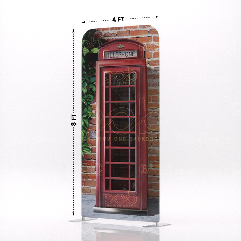 old school British London red telephone booth stand 10