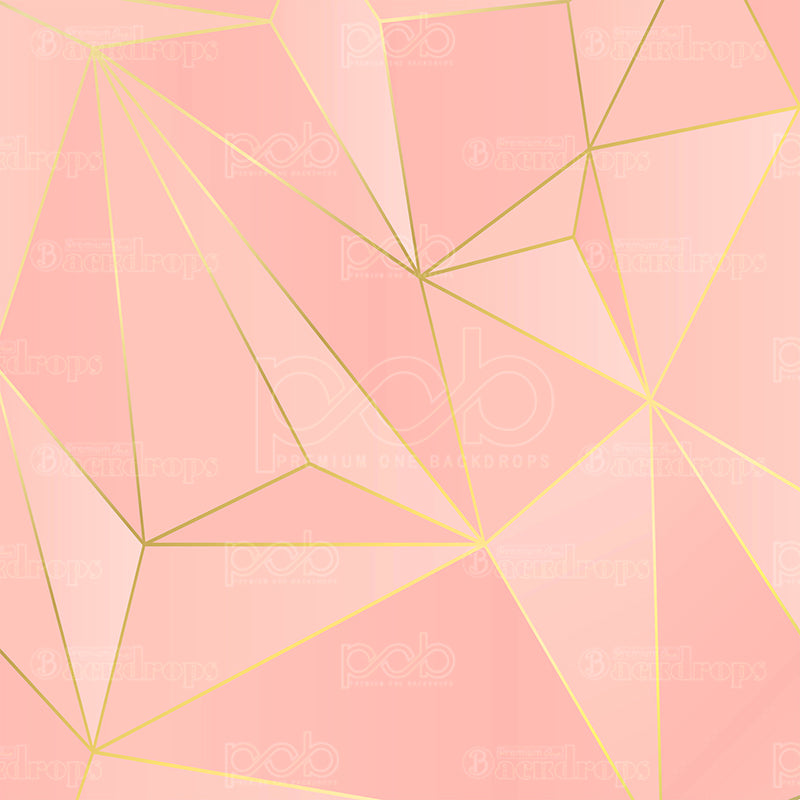 premium one pillowcover backdrops-pink and gold geometric