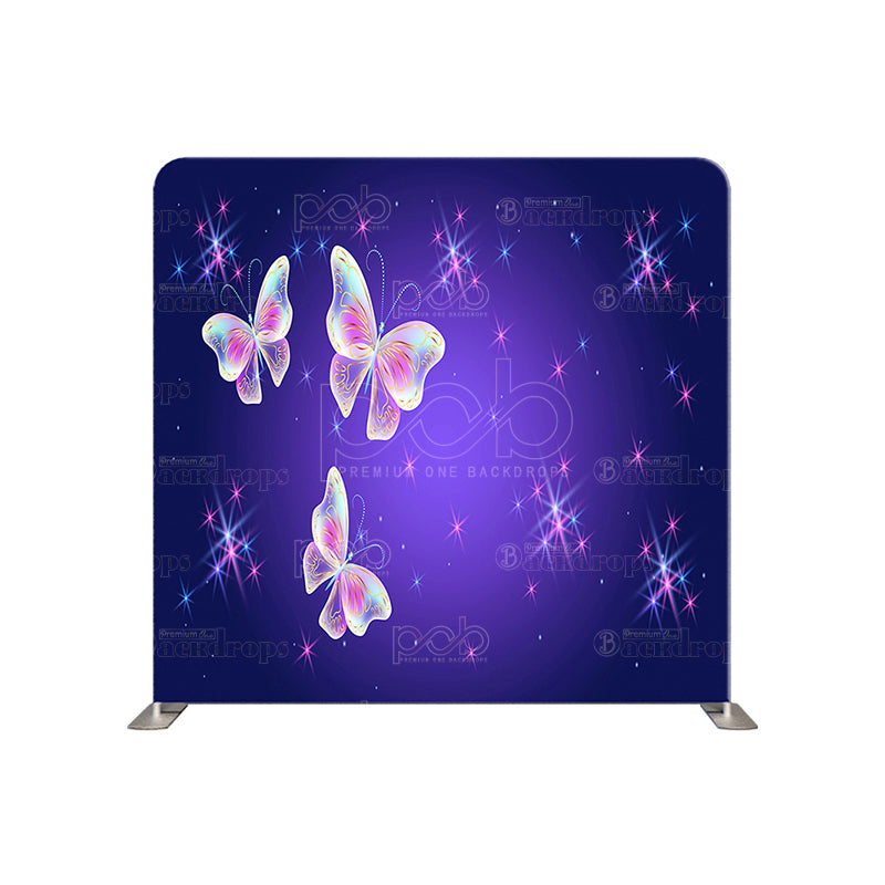 premium one pillow cover backdrops-purple butterfly