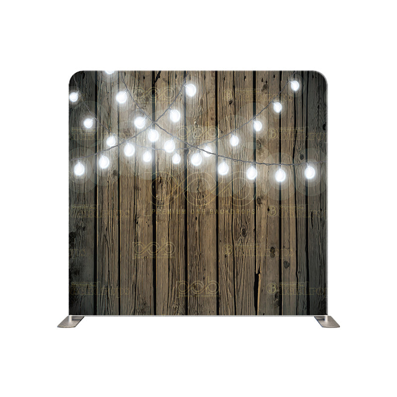 premium one pillow cover backdrops-wood with white lights